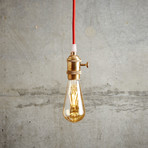 Red Brass Cord + Edison Bulb