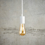 White Metal Cord + Edison Bulb