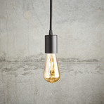 Grey Metal Cord + Edison Bulb