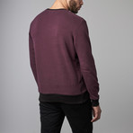 Crew Neck Side Zippered Sweatshirt // Burgundy (L)