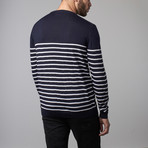 Pocket Nautical Crewneck Jumper // Marine (XS)