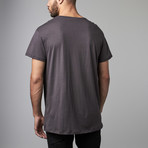 Crew Neck Silk Blend Tee // Charcoal (L)