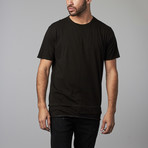 Asymmetric Hem Crew Neck Tee // Black (XS)