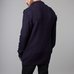 Oversized Hooded Cardigan // Blue (M)