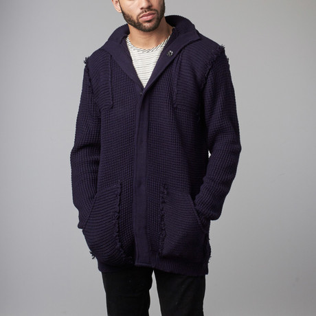 Oversized Hooded Cardigan // Blue (XS)