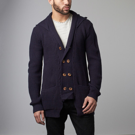 Shawl Collar Knit // Blue (XS)