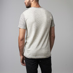 Ribbed Striped Crew Neck Tee // Off White (S)