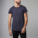 Crew Neck Silk Blend Tee // Midnight Blue (L)