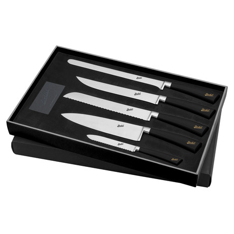 Elegance Reverse 5-Piece Knife Set (Glossy Black)