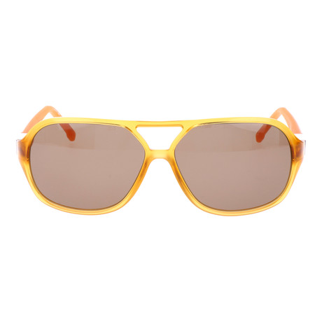 Round Square Aviator // Amber + Brown