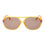 Round Square Aviator // Amber + Brown