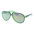 Two-Tone Imprint Aviator // Green + Black