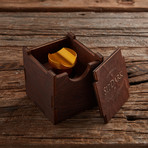 Fanelli Cigar Rest and Bottle Opener // Gold + Wooden Gift Box