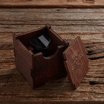 Fanelli Cigar Rest and Bottle Opener // Black + Wooden Gift Box