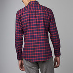 Sage Long-Sleeve Button-Down // Black + Red (XL)