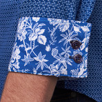 Warriors & Scholars // Gladiator Long-Sleeve Button-Down // Blue (XL)