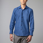 Warriors & Scholars // Gladiator Long-Sleeve Button-Down // Blue (XL)