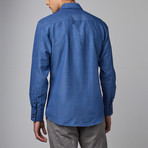 Warriors & Scholars // Gladiator Long-Sleeve Button-Down // Blue (XL)