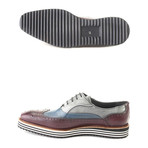 Tri-Toned Wingtip Dress Shoe // Bordeaux + Blue + Grey (Euro: 44)