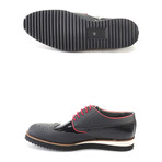 Contrast Stitch Wingtip Dress Shoe // Black + Red (Euro: 44)