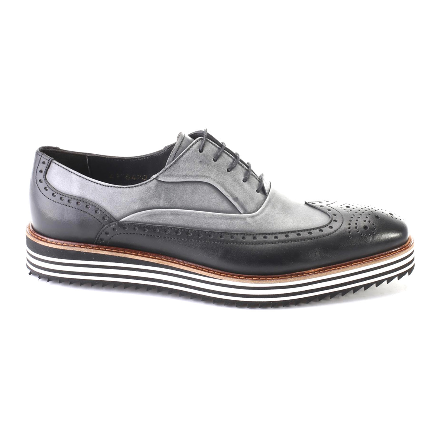 Two-Toned Wingtip Dress Shoe // Black + Grey (Euro: 39) - Deckard ...
