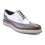 Two-Toned Wingtip Dress Shoe // Black + Grey (Euro: 44)