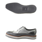 Two-Toned Wingtip Dress Shoe // Black + Grey (Euro: 42)
