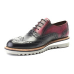 Two-Toned Medallion Dress Shoe // Bordeaux + Black (Euro: 43)