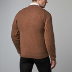 Solid V-Neck Sweater // Walnut (L)