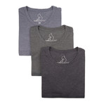 Camo Tower Tees // Olive + Charcoal + Grey // Pack of 3 (XL)