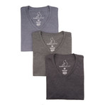 V-Neck Camo Heather Short-Sleeve Tee // Camouflage // Pack of 3 (L)