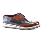Patent Leather Two-Toned Dress Shoe // Tobacco + Dark Blue (Euro: 43)