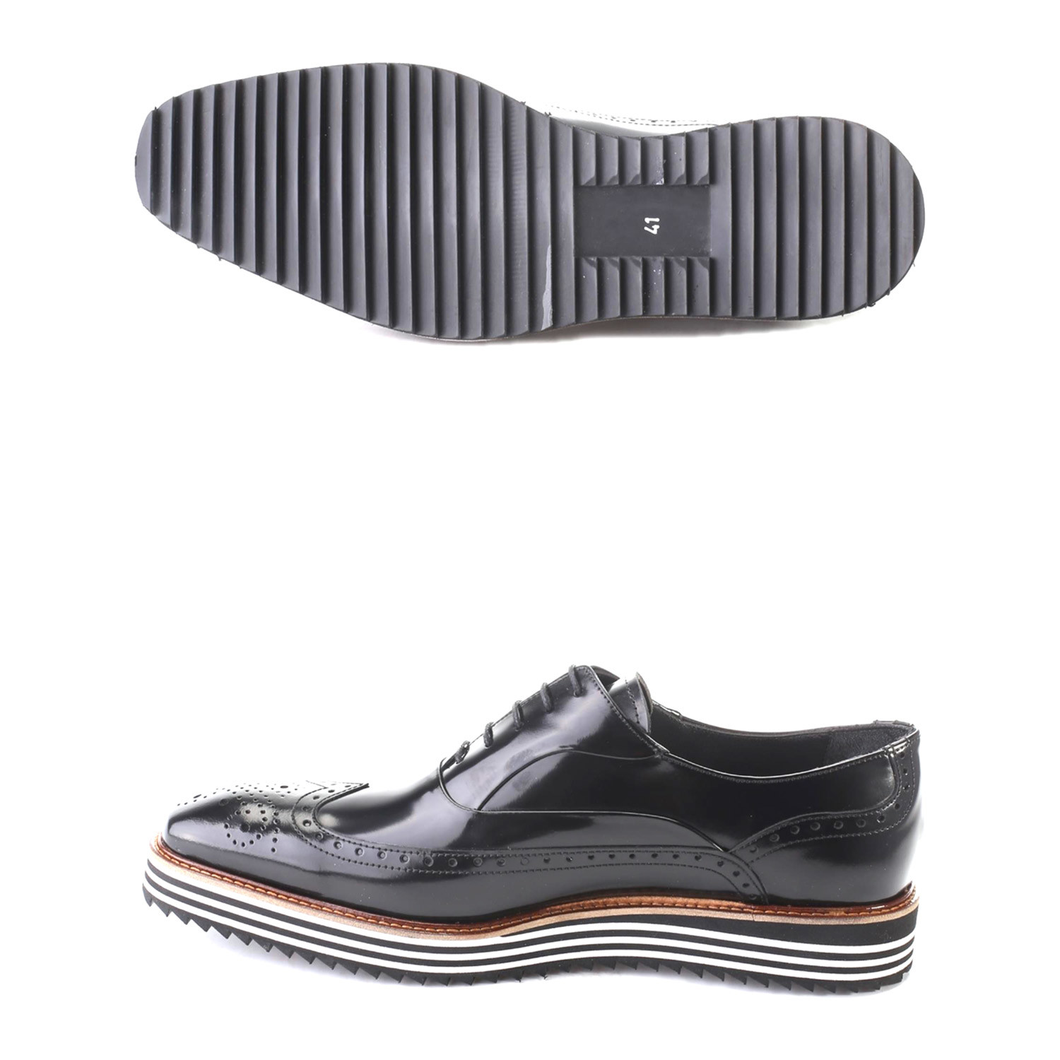 Patent Leather Wingtip Dress Shoe // Black Split (Euro: 39) - Deckard ...