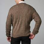 Yak Textured V-Neck Sweater // Natural (2XL)