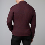 Big Multi Marl Zip Mock // Burgundy (2X)