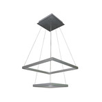 Atria Duo // Two Tier Square Chandelier // Silver