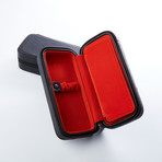 Saffiano Leather Watch Box // Black + Orange Suede