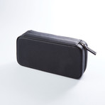 Saffiano Leather Watch Box // Black + Orange Suede