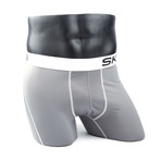 Performance Boxer Briefs // Grey + White (XS[30-32])