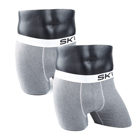 Boxer Briefs // Grey + White // Pack of 2 (XS[30-32])