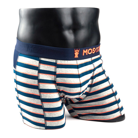 M2 Cotton Athletic Boxer Briefs // Grey + Blue + Orange (S)