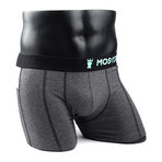 M2 Cotton Boxer Brief // Dark Heather Grey + Aqua (XL)