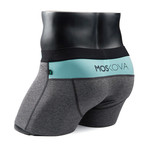 M2 Cotton Boxer Brief // Dark Heather Grey + Aqua (XL)