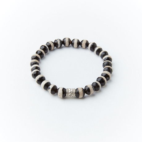 dZi Tibetan Agate Bead Bracelet (XS)