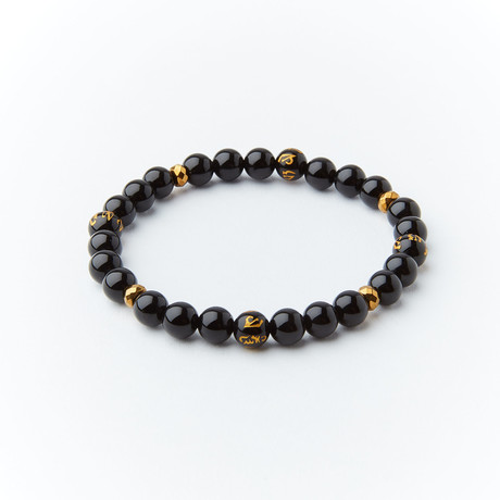 Onyx + Hematite Bead Bracelet (XS)