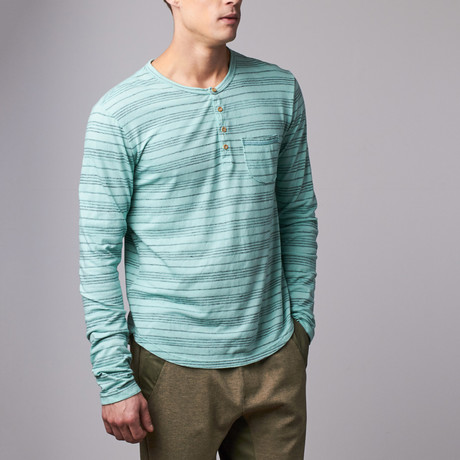 Cohesive & Co. // Irolo Henley // Turquoise Stripe (L)