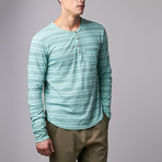 Cohesive & Co. // Irolo Henley // Turquoise Stripe (L)