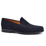 Suede Penny Loafer // Blue (Euro: 39)