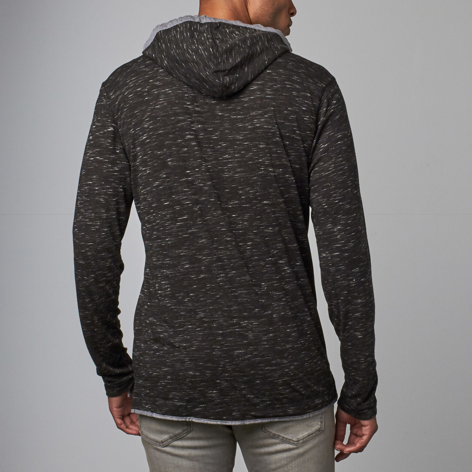 Henley Knit Hoodie // Black + Grey (S) - Burnside - Touch of Modern