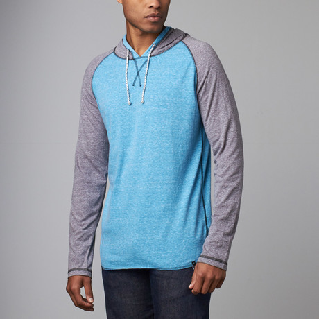 Henley Knit Hoodie // Heather Turquoise (S)
